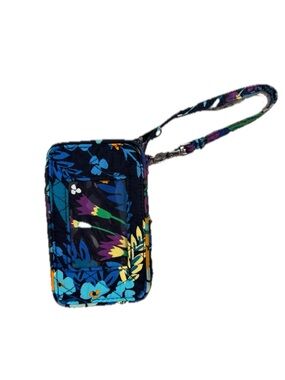 Vera Bradley Navy Floral Wristlet Wallet with Detachable Strap